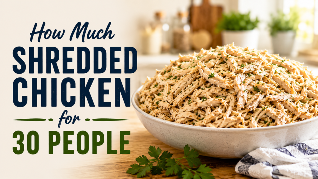 How Much Shredded Chicken for 30 People? 6 to 7.5 lb Cooked